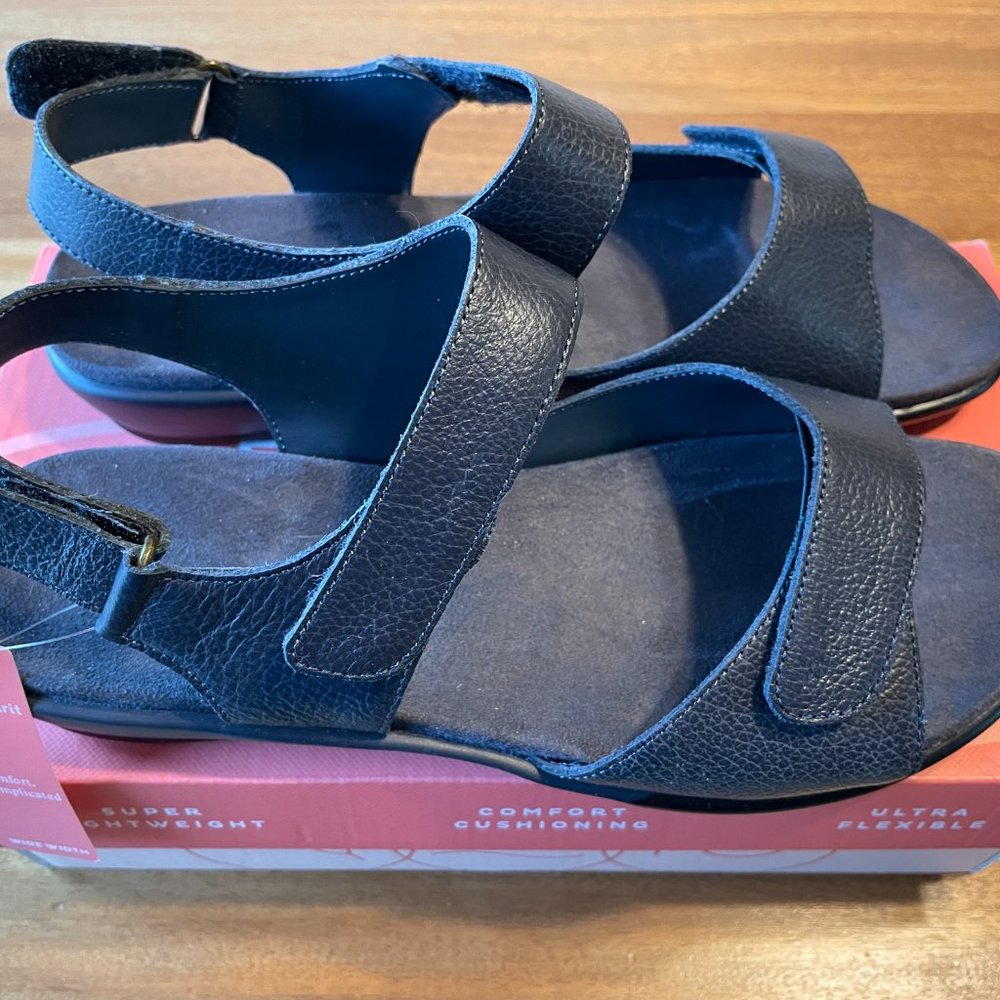 NIB Easy Spirit “Eshartwell” Navy Blue 9W Sandals, Summer Comfort Travel Wedding - Picture 12 of 12